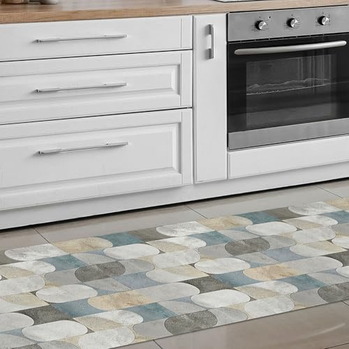 CREARREDA Alfombra Vinílica Cocina y Baño Antideslizante Lavable, Diseño Italiano Moderno, Impermeable, Decorativa, Resistente, Fácil Limpieza, Antimanchas, Higiénica, Made in Italy