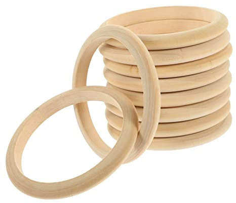 STOBOK 10 Stücke en Armband Blank Breite Holz Armreif Blank Handwerk Machen Unlackiert Runde Holz
