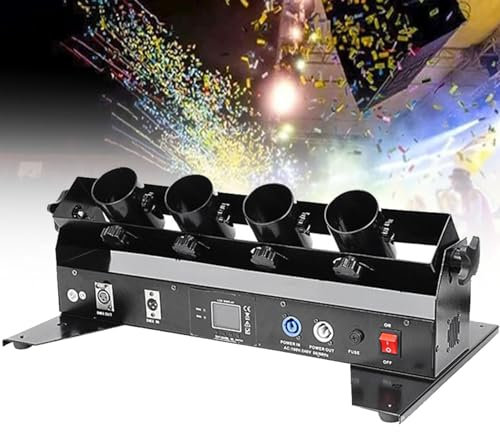Hydravex Máquina de Confeti Profesional, Lanzador de Confeti eléctrico, cañón de Confeti Digital con Control DMX con Control Remoto, Disparador de Confeti para DJ, Fiesta, Discoteca, Boda, Escenario