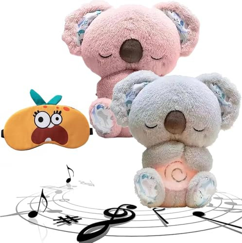 The Relief Koala, Anxiety Relief Koala, Breathing Mush Plushies, Relief Koala Bear for Anxiety, Mush Plushies for Anxiety and Sleep, with Music, Lights, and Adjustable Rhythmic Breathin (2 Pcs)