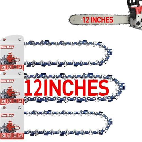 FuGuiB 12 Inch Chain Saw Chains 3-Pack, 30cm 1.1mm 1/4 LP 64 Drive Links, Chains for Chainsaws, Replaceable Chainsaw Chain, Compatible with STIHL MSA 120 C, MSA 140 C, MSA160C, MSA200C