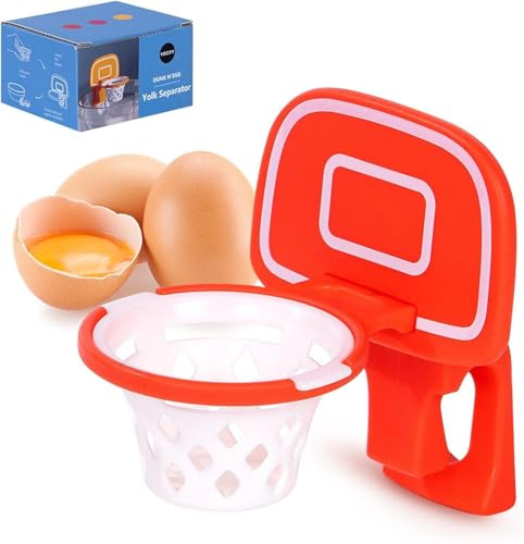 PZCC Séparateur de ProtéInes de Jaune D'œuf,Support de Basket-Ball, Séparateur D'œufs Crus, Gadgets de Cuisine en Plastique, Adapté à La Cuisine, à La Boulangerie, Au Camping, Cuisson (Orange Rouge)