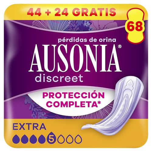Ausonia Discreet Compresas Para Pérdidas De Orina Para Mujer Extra, Discreción, 34 Unidades Protección Completa (Paquete de 2)
