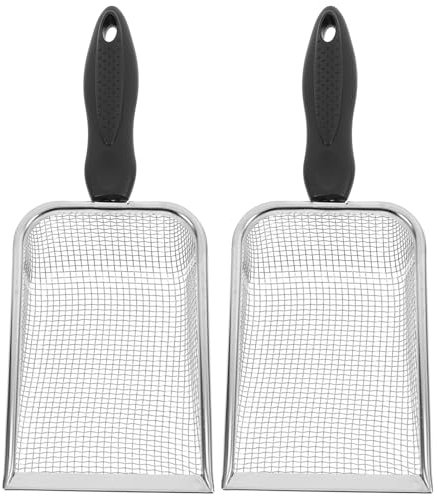 ADOCARN 2pezzi Palette Filtranti Per Spiaggia Acciaio Inossidabile e Raccolta e Sabbia Strumento Pratico e Resistente Per Divertimento Al Mare