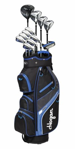 Hogan Golf FW-817 Men Right Graphite/Steel 1 Inch Longer Golf Clubs Set With Trolley bag, Stiff Flex
