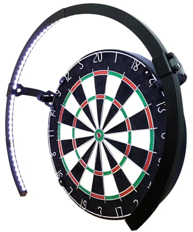 Professional 260° Dartboard Light with Touch Dimming | Touch Control Dartboard Illuminator | Shadowless Anti-Glare Match Lighting | Heavy-Duty Metal Clamp Mount No Drill