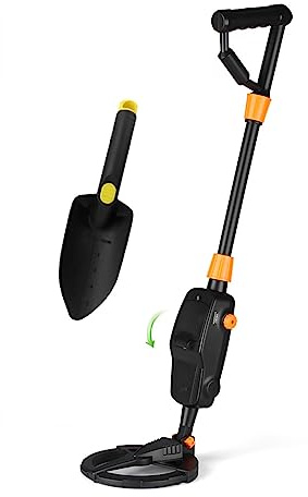 Rilevatore di metalli, Rilevatore di metalli portatile leggero for bambini cercatore d'oro cercatore di cercatori di cacciatori di tesori con bobina di ricerca impermeabile(With Shovel)