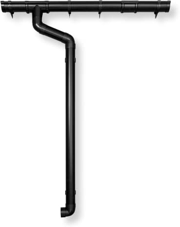 Dachrinnen Set Anthrazit | Flachdach Pultdach (1-Seiten) bis 400cm | Halbrundrinne 65mm Kunststoff Fallrohr DN60 | Regenrinnen Komplettset