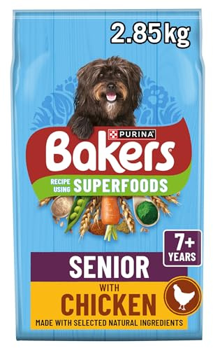 BAKERS Superfoods Senior 7+ Dry Dog Food Chicken with Vegetables 2.85kg (Pack of 4)