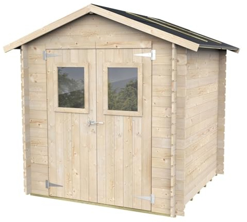 Casetta in legno 2x2 Per Attrezzi Jack con porta doppia finestrata