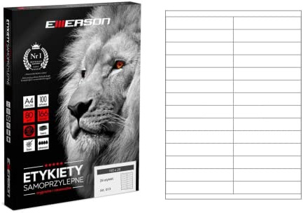 Netuno 100 fogli adesivi formato A4 con etichette multifunzione bianche (28 etichette da 20 x 105 mm per foglio) 2800 etichette su fogli A4 etichette adesive per spedizione indirizzi buste pacchi