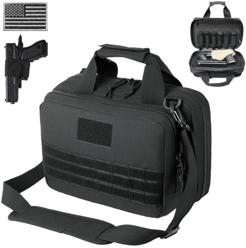 DBTAC Gun Range Bag XS | Tactical 1~2 Pistol Bag Firearm Shooting Case with Lockable Zipper for Handguns and Ammo (Black)