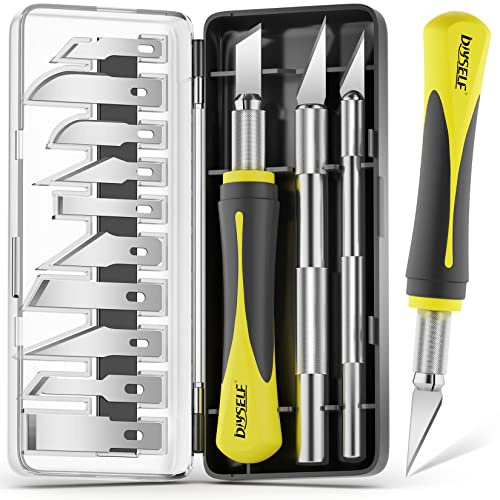 DIYSELF 16-Piece Exacto Knife Set, Craft Knife & Hobby Knife Kit, Precision Knife with Magnetic Storage Case, Exacto Knife for Crafting, Paper, Foam, Vinyl, Models, 3D Printing, Junk Journal Supplies