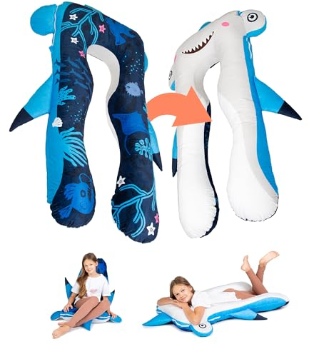 MAKOSAS KomfortKissen Gesundheit Kinder Kissen für Bett Schlafen | Anti-Stress | ADHS Kissen Kinder (Hai)