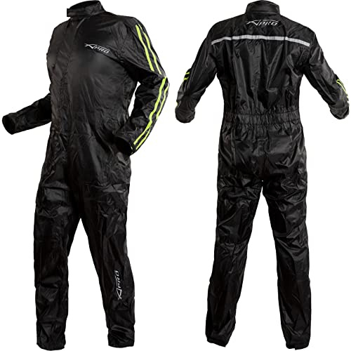 A-Pro Tuta Impermeabile Moto Scooter Anti Pioggia Cerata Completo Antiacqua Fluo M