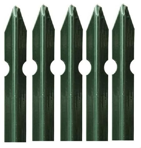 N.G. NICCOLAI 10 PALI PER RECINZIONE A T IN FERRO PLASTIFICATO CON PUNTA VARIE ALTEZZE (H. 150 CM.)