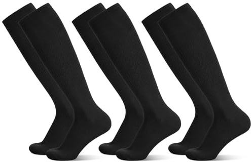 FRIUSATE 3 Pairs Kids Football Socks Black Children Football Socks Youth Soccer Socks Breathable Football Sport Socks for Boys Girls Junior Running Hockey Rugby(30-36)