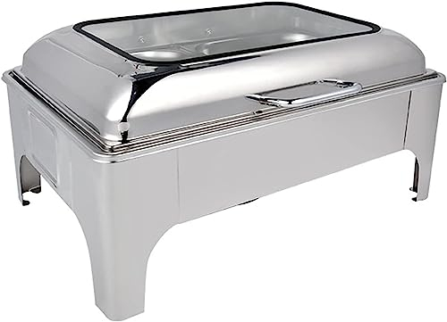 Electric Buffet Server Buffet Service Food Heater - Food Warming Plates, Food Warming Buffet, Stainless Steel With Glass Plates, Fondue Buffet Set, Fondue Set Catering Buffet Heater (Golden (Gol