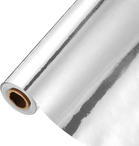 sourcing map Carta da parati autoadesiva color argento spazzolato, 80 x 1000,8 cm, stile metallo spazzolato, impermeabile, stacca e attacca, per piani di lavoro fai da te, cucina, armadio, bagno