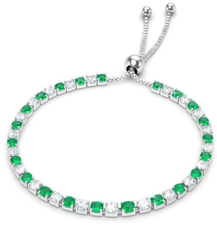 Tennisarmband i stål med 5A Zirconia 3 mm, eleganta smycken för kvinnor och män, justerbar storlek, glidande stängning, allergisk, utsökt presentidé, kvalitet tillverkad i Italien, Taglia Unica