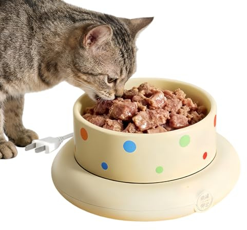 Heated Dog Bowl, Stable Temperature Performance, 16.2x13.5x8.2cm, Pet Water Dispenser, Pet Drinker Heating Dish, Hygienic Ceramic Coating, For Dog Cat Dorm Apartment Living Room