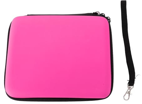 FAUOSWUK Custodia da Trasporto per 2DS, Guscio Rigido in EVA con 8 Supporti per Carte da Gioco Custodia Protettiva da Viaggio, Antiurto e Antipolvere, per Accessori Console (Rosa)