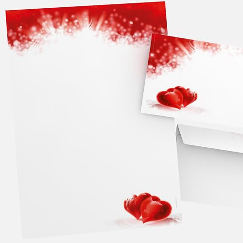 I Love You fantastiska brevpapper set med 20 ark och 20 matchande kuvert