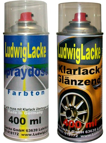 Ludwiglacke Eisenherz 21T für Opel Spraydosen Set Autolack & Klarlack je 400ml