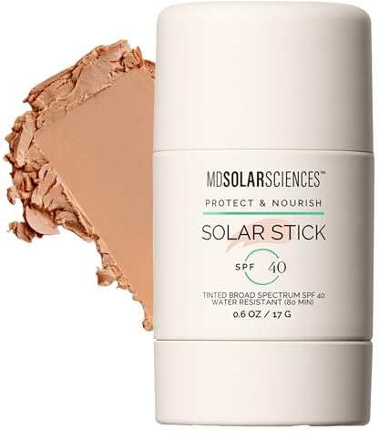 MDSolarSciences Tinted Solar Stick SPF 40 - Blends Seamlessly with Skin - Lightweight, Matte Finish - Clean Mineral Formula - No White Cast - Fragrance Free and Vegan - 16 g Sunscreen