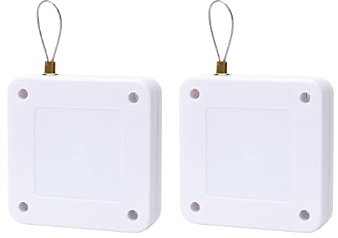Tiardey 2pcs Kits de ferme-porte à capteur automatique multifonctionnel blanc sans perforation, ferme-porte automatique commercial résidentiel avec cordon de serrage - 120 cm/47 pouces