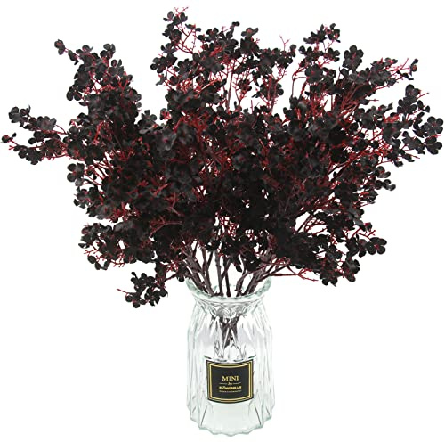 Hananona 10 st baby andedräkt konstgjorda blommor svarta falska silkesblommor för halloween heminredning blomsterarrangemang bordsuppsatser (10, svart)