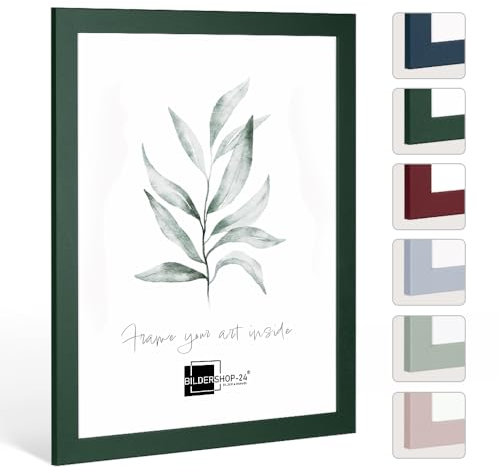 Bildershop-24 Cornice portafoto moderna stabile Paris, 30 x 40 cm, verde abete verde scuro, cornice intercambiabile, cornice per poster, puzzle