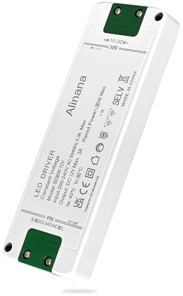 Alinana LED Trafo 230V auf 12V, 36W 3A Konstantspannungs Netzteil, Ultradünner Transformator 230V auf 12V, Kein Flackernled LED Treiber für MR11 G4 MR16 GU5.3 LED-Birnen