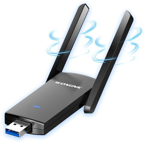 WONLINK Adaptador WiFi USB para PC, 1300 Mbps Antena WiFi para PC Doble Banda 5G y 2.4GHz Receptor Wi-Fi USB Compatible Windows 11/10/8.1/8, Mac OS 10.9~10.15