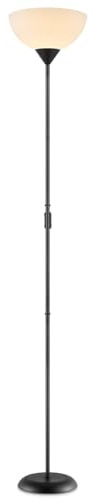 Home Sweet Home modern svart golvlampa | 28/28/173,5 cm | med E27 LED-ljuskälla 4W 806LM 2700K | med vit skärm | för sovrum – med strömbrytare