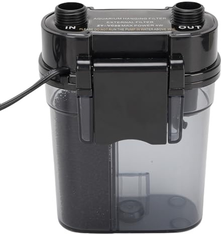 Depisuta Filtre d'aquarium à Suspendre, 300L/H 4W Filtre Externe d'aquarium en Plastique pour Pompe à Pression d'eau, bassins extérieurs, Stations de Lavage de Salon de Coiffure (Prise UE 220V)