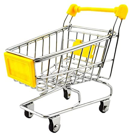 Mini Supermercato Carriola Carrello Bambini Giocattolo - 12 X 8.5 X 11 Cm - Giallo