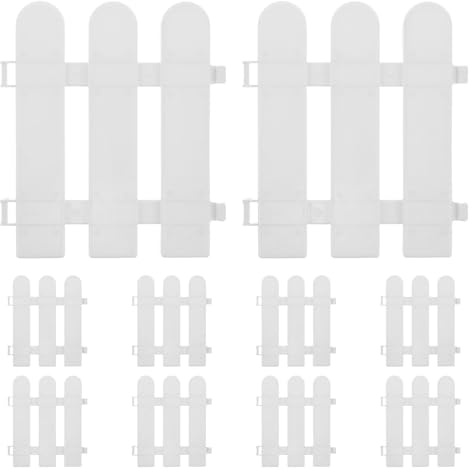 VALICLUD Lot de 10 Panneaux de Clôture Paysagère Blanche en Plastique Renforcé 20 CM de Hauteur X 17 CM de Longueur pour Jardin Parterres de Fleurs et Délimitation de Cour Facile à
