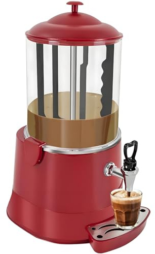 5L/10L varmchokladmaskin och varma dryckesautomat, 400W kommersiell varmchokladmaskin med temperaturkontroll på 200-84°C, läckagesäker spärr och transparent hink Red-10L