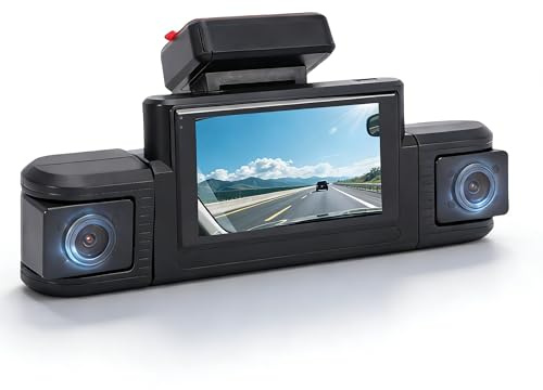 Dpofirs Dash CAM de 4 Canales Vista de 360°, 1080P Delantero y Trasero Interior, Cámara de Tablero para Automóviles, WiFi 2.4G/5G y Control de Aplicaciones, Sensor G, Modo de