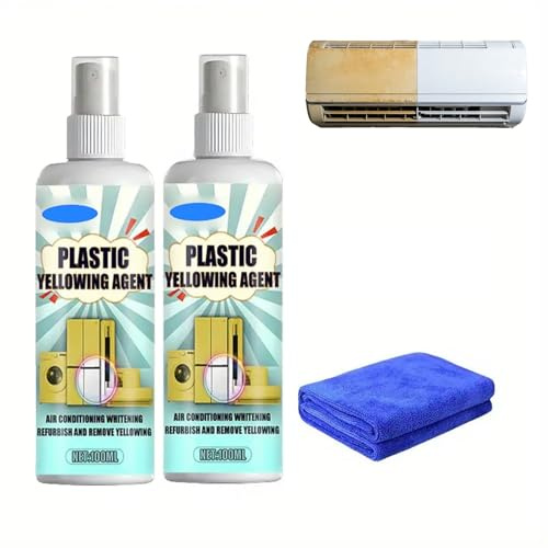 Plastica ingiallimento rimozione restauratore spray, 100 ml detergente per plastica, ingiallimento, rimozione di nicotina, spray detergente, ingiallimento per superfici in PVC e plastica bianca (2