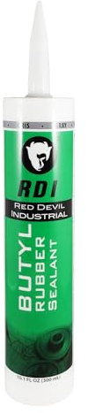 Red Devil 0697GI RD Pro Butyl Rubber Sealant â High-Performance Industrial-Grade Sealant for Outdoor & Below-Grade Applications, Paintable, Excellent Adhesion, 10.1 oz Cartridge, Gray