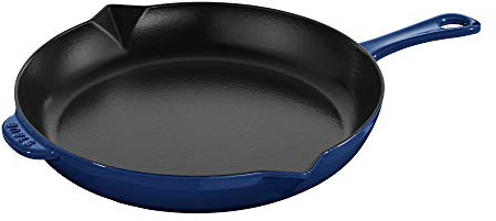 (Dark Blue) - Staub Cast Iron 30cm Fry Pan - Dark Blue