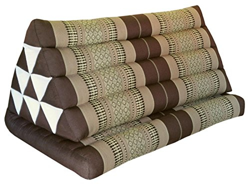 Wilai Kapok Thaikissen Dreieck XXL mit 1 Auflage (82416 - braun/beige)