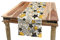 ABAKUHAUS Gelb Tischläufer, Retro Polka punktierte Sterne, Esszimmer Küche Rechteckiger Dekorativer Tischläufer, 40 x 180 cm, Dunkelgrau Weiß