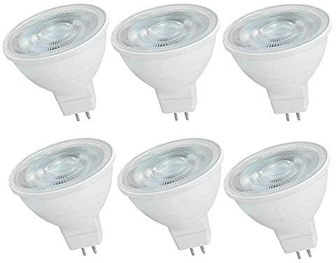 OUGEER Lot de 6 ampoules LED MR16 5W AC 220-240V LED GU5.3 équivalent à 50W MR16 Blanc chaud 3000K MR16 Spot LED GU5,3 500 lm Intensité non variable