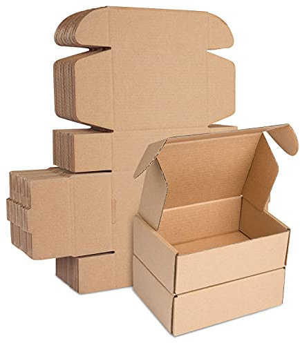 25 Pièces Boîtes d'expédition en carton ondulé, petites boîtes à colis 150x100x50mm, boîtes postales d'emballage pour les affaires, l'expédition, le stockage ou les cadeaux