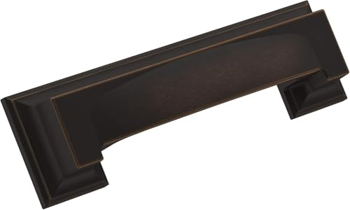 Amerock | Cabinet Cup Pull | Oil Rubbed Bronze | 3 inch & 3-3/4 inch (76mm & 96 mm) Center-to-Center | Appoint | 1 Pack | Drawer Pull | Cabinet Handle | Cabinet Hardware