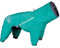 Hurtta Mudventure Overall ECO, Hunderegenmantel, Wasserdicht, Peacock-Türkis, 45M