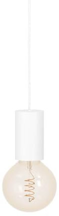 EGLO Pendellampe Pozueta 1, Pendelleuchte über Esstisch, E27 Fassung mit Kabel, Hängeleuchte aus Metall in Weiß, Schnurpendel Hängelampe, Ø 6,5 cm